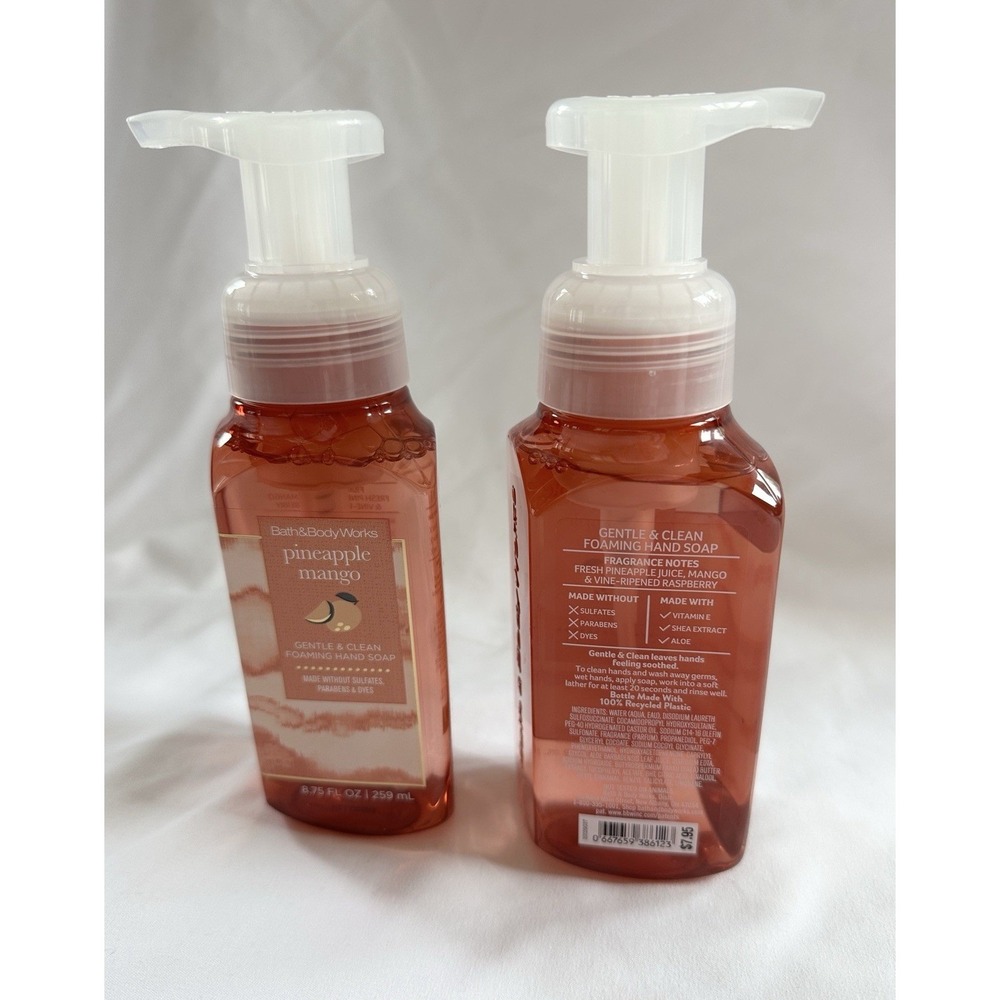 Bath & Body Works PINEAPPLE MANGO 8.75 Oz Foaming HAND SOAP Lot‎ of 2 - Picture 3 of 4